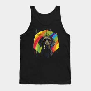 Labrador Retriever Rainy Day With Umbrella Tank Top